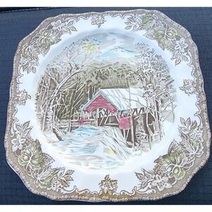 The Covered Bridge Vintage‎ Decorative Salad Plate Johnson Bros Made In England